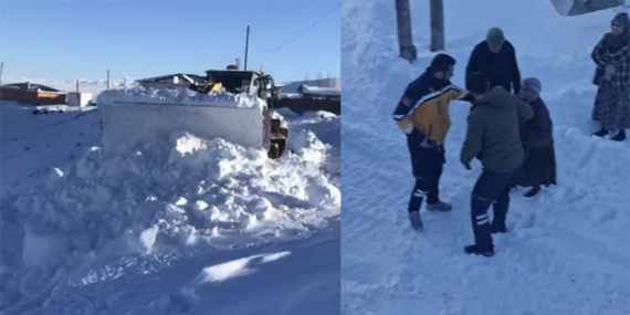 Kars’ta hasta kadın için ekipler seferber oldu