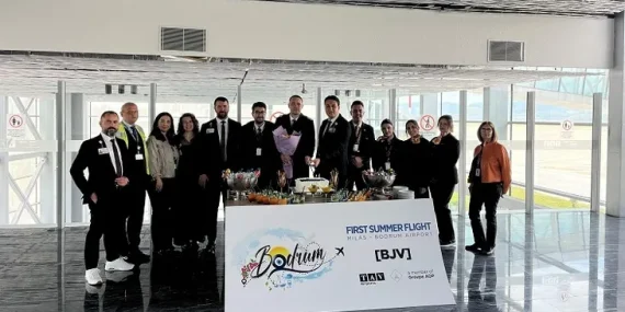 Milas-Bodrum Havalimanı sezonun ilk dış hat uçuşunu karşıladı